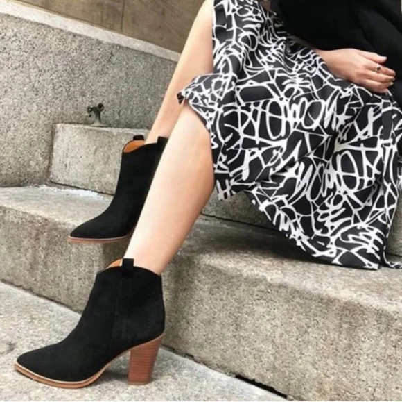 Franco Sarto Ella Suede Western Ankle Boots - Picture 1 of 11